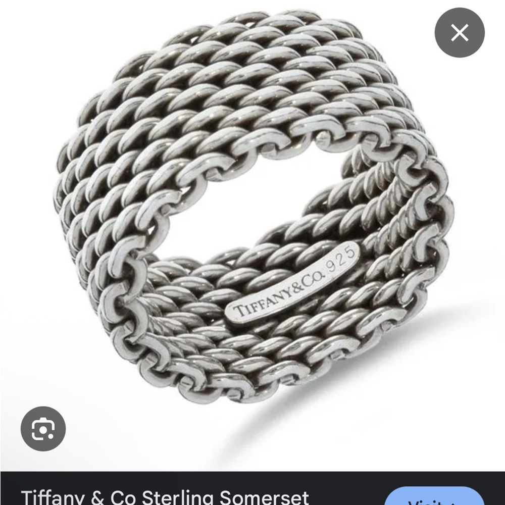 Authentic Tiffany & Co. Sterling Silver Somerset Size 7
